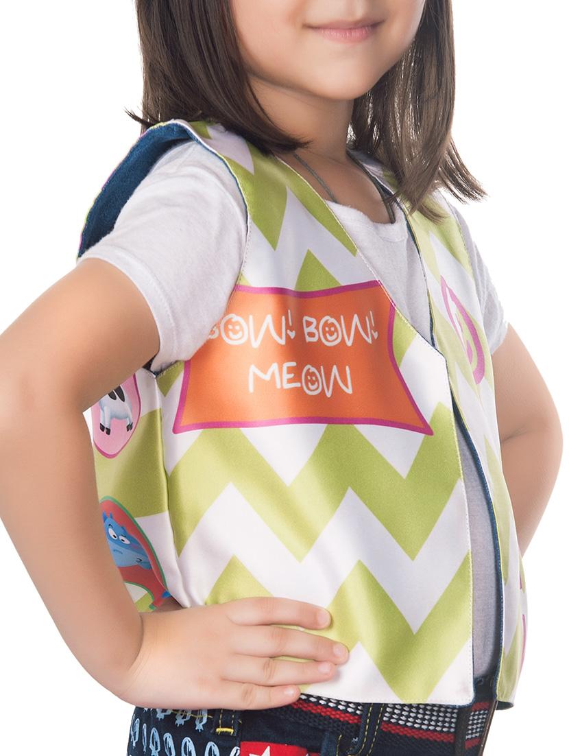 multi colored cotton blend waistcoat - 14674708 - Zoom Image - 2