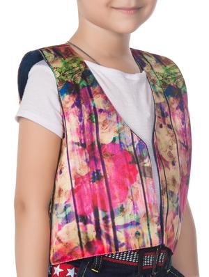 multi colored cotton blend waistcoat - 14674712 - Standard Image - 2