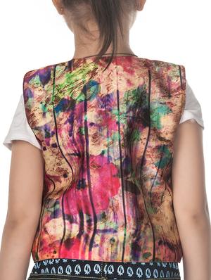 multi colored cotton blend waistcoat - 14674712 - Standard Image - 3