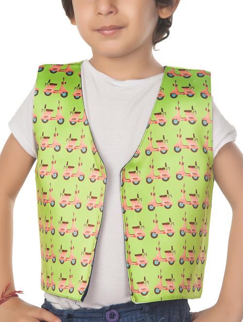 green cotton blend waistcoat - 14674717 - Standard Image - 1