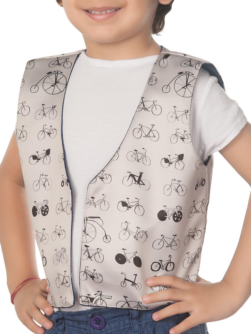 beige cotton blend waistcoat - 14674718 - Zoom Image - 2