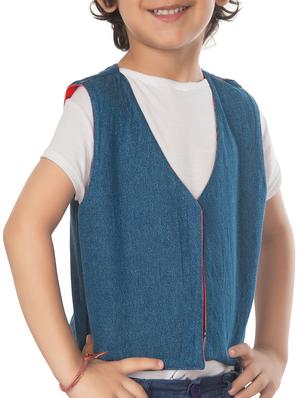 orange cotton blend reversible waistcoat - 14674721 - Standard Image - 3