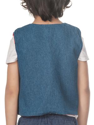 orange cotton blend reversible waistcoat - 14674721 - Standard Image - 4