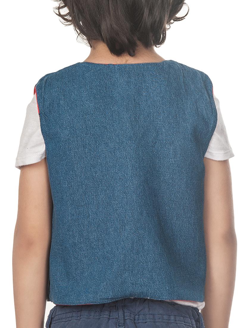 orange cotton blend reversible waistcoat - 14674721 - Zoom Image - 4