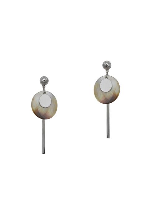 silver metal drop earrings - 14676923 - Standard Image - 1