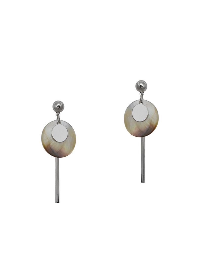 silver metal drop earrings - 14676923 - Zoom Image - 1