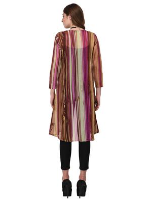 multi colored printed shrug - 14677884 - Standard Image - 3