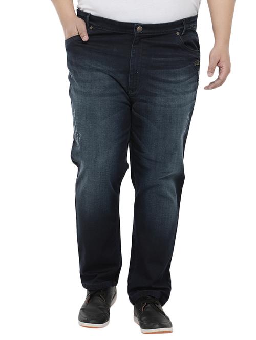 navy blue cotton plain jeans - 14679996 - Standard Image - 1