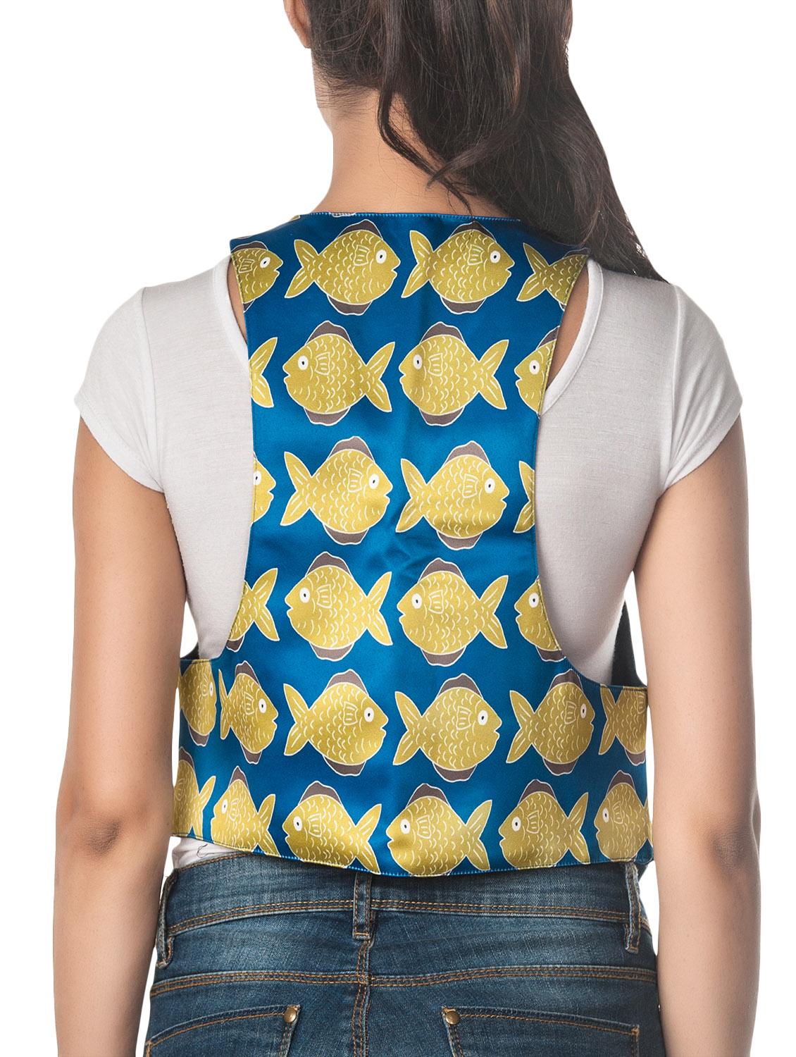 multi colored polyester waistcoat - 14680390 - Zoom Image - 2