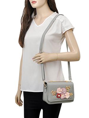 grey leatherette sling bag - 14680709 - Standard Image - 5
