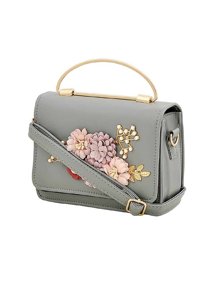 grey leatherette sling bag - 14680709 - Zoom Image - 4
