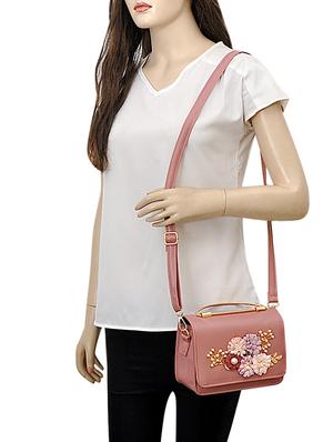pink leatherette sling bag - 14680710 - Standard Image - 5