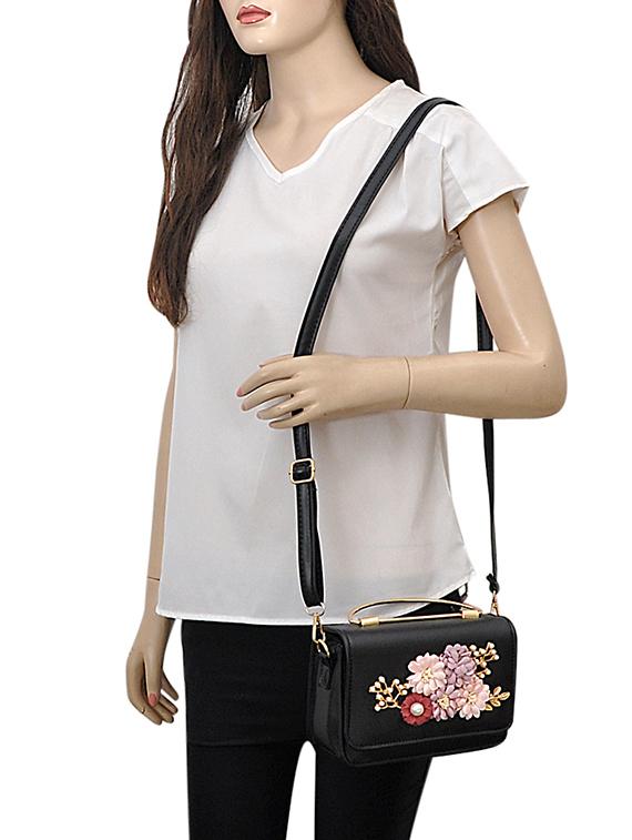 black leatherette sling bag - 14680711 - Zoom Image - 5