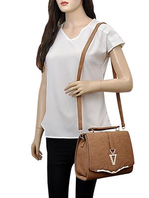 brown leatherette handbag - 14680725 - Standard Image - 6