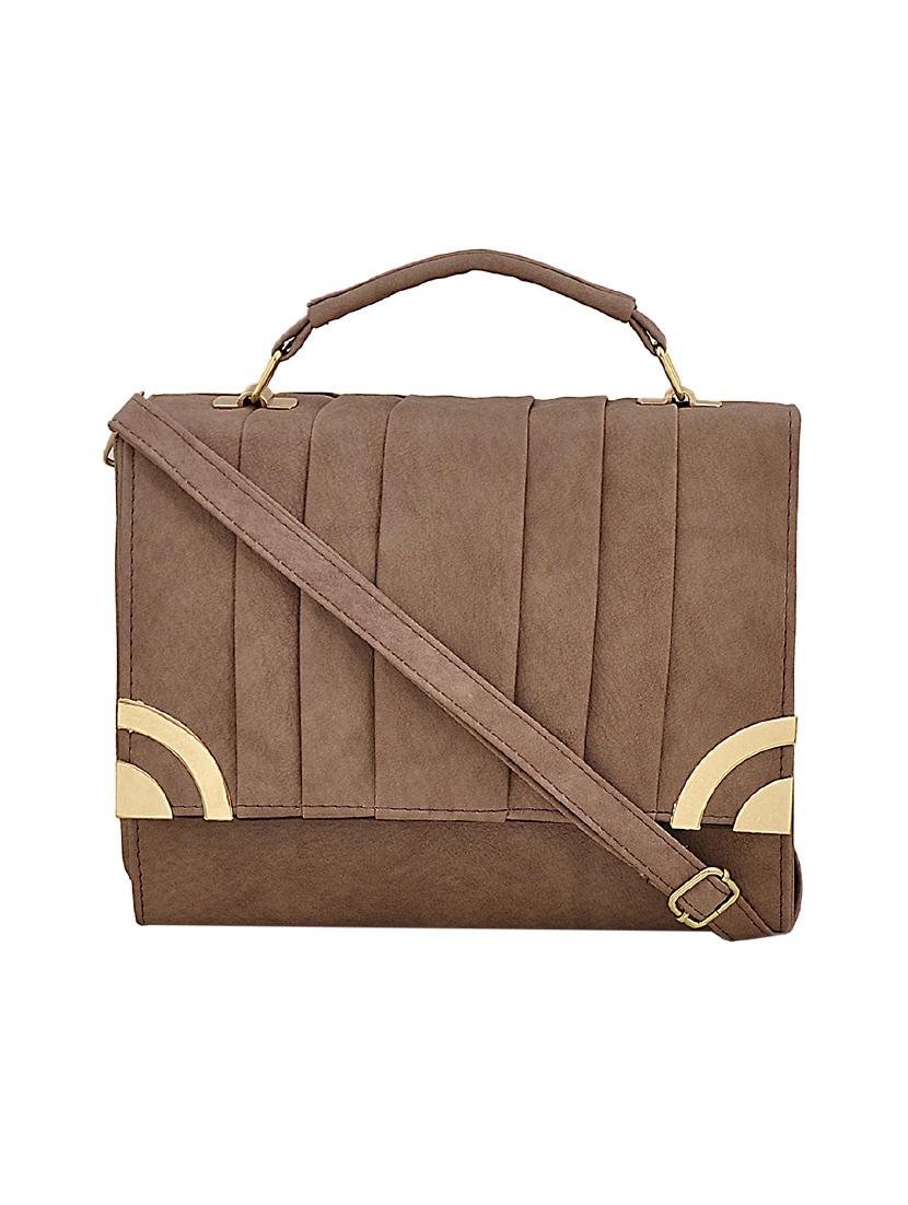 brown leatherette messenger sling bag - 14680728 - Zoom Image - 1