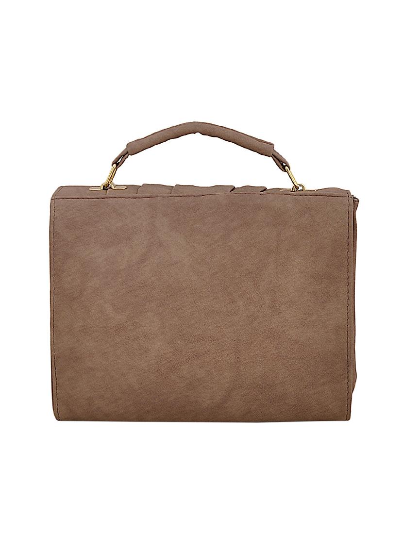 brown leatherette messenger sling bag - 14680728 - Zoom Image - 2