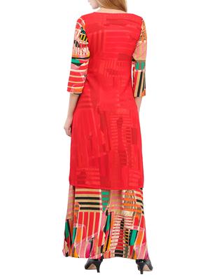 red viscose layered kurta - 14681423 - Standard Image - 3