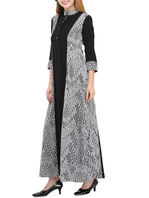 black viscose a-line kurta - 14681425 - Standard Image - 2