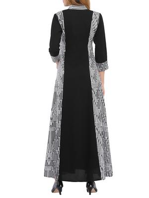 black viscose a-line kurta - 14681425 - Standard Image - 3