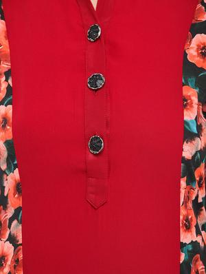 maroon viscose a-line kurta - 14681426 - Standard Image - 4