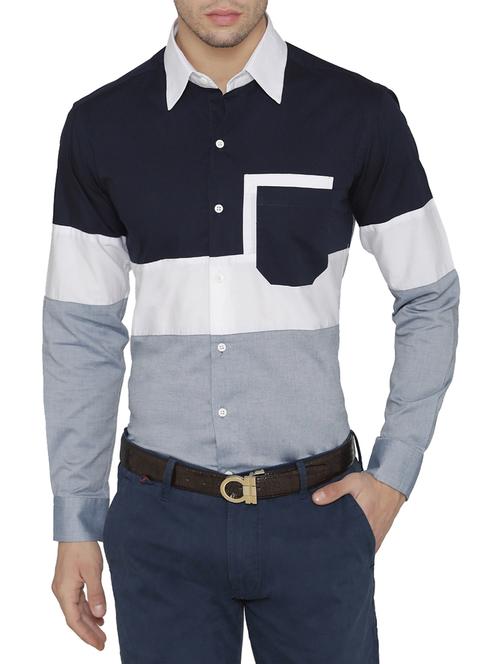 blue cotton casual shirt - 14683079 - Standard Image - 1