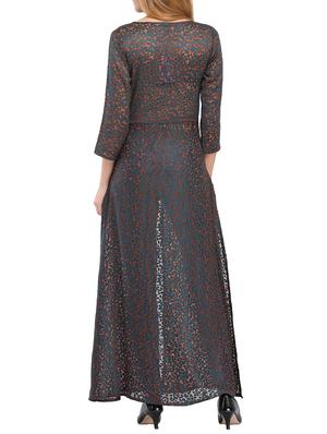 blue velvet high slit kurta - 14683107 - Standard Image - 3