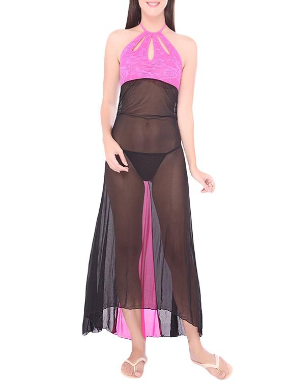 black solid nighty - 14693605 - Zoom Image - 1