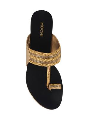 gold one toe wedge - 14698181 - Standard Image - 4