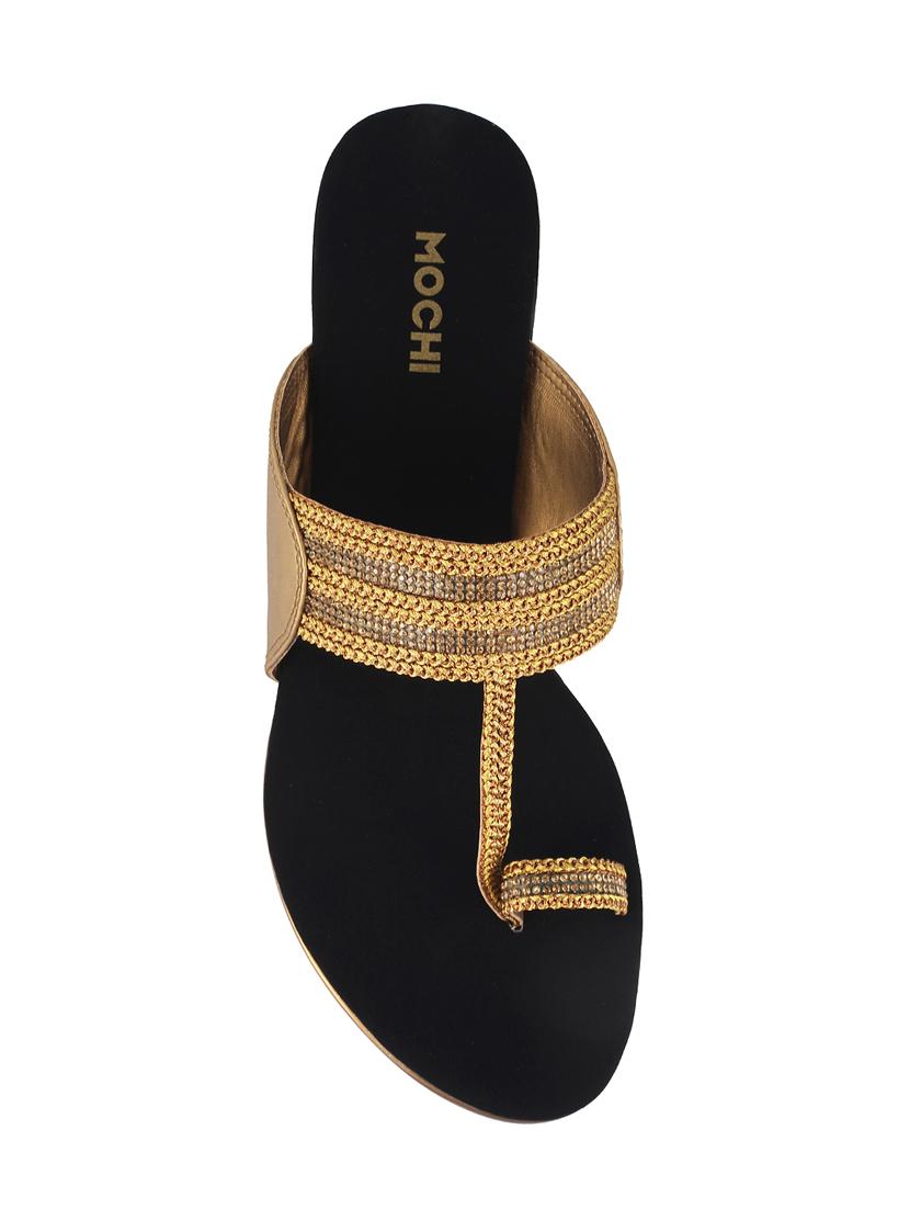 gold one toe wedge - 14698181 - Zoom Image - 4