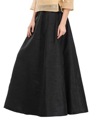 black silk blend aline skirt - 14703855 - Standard Image - 2