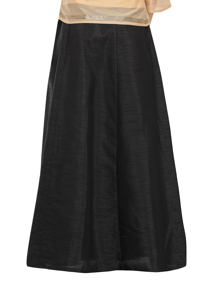black silk blend aline skirt - 14703855 - Zoom Image - 3