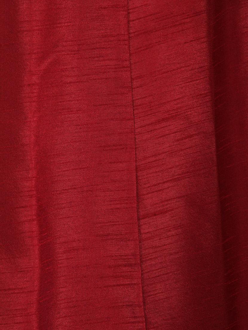 maroon silk blend a-line skirt - 14703857 - Zoom Image - 4