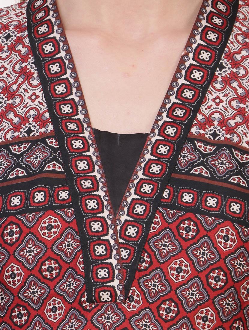 brown silk straight kurta - 14705028 - Zoom Image - 4