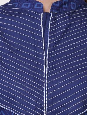 blue viscose straight kurta - 14705031 - Standard Image - 4
