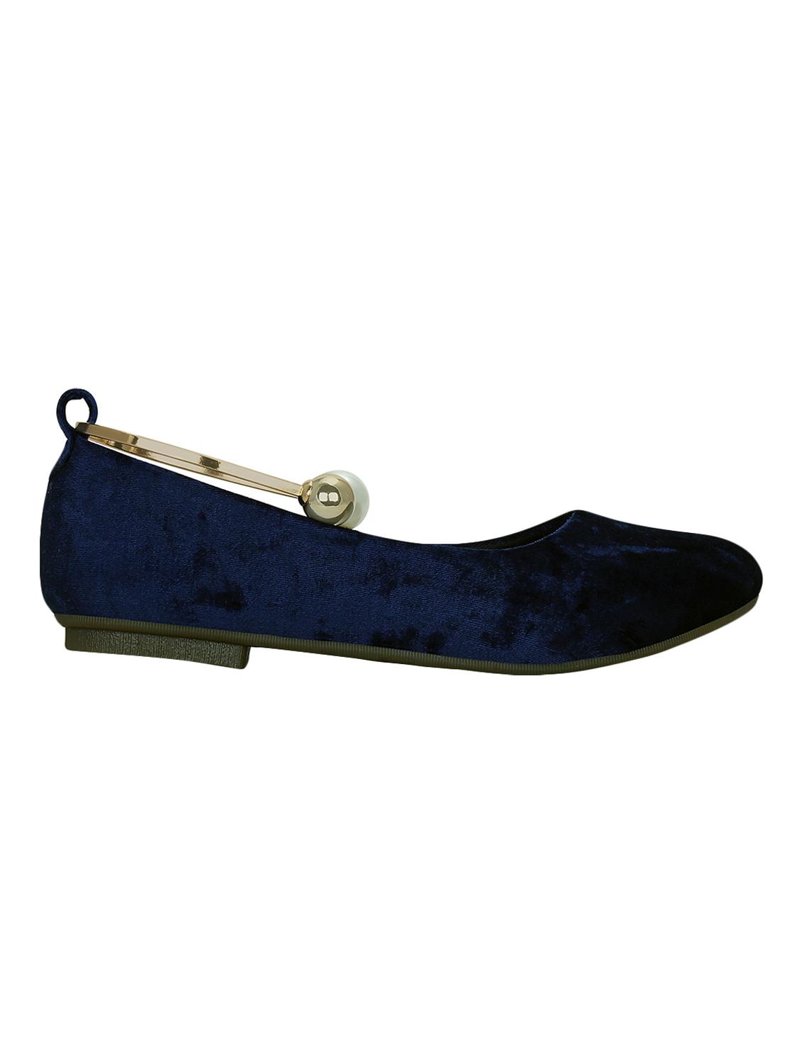 blue faux leather slip on ballerina - 14705302 - Zoom Image - 2