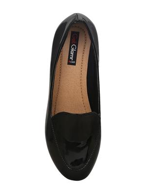 black faux leather slip on pumps - 14705306 - Standard Image - 4
