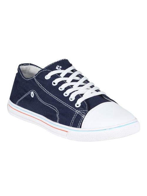 navy canvas lace up sneaker - 14709939 - Standard Image - 1