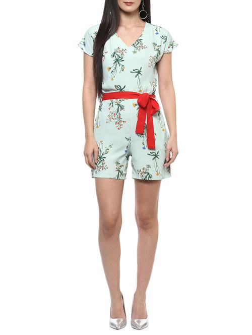 botanical print belted romper - 14710179 - Standard Image - 1