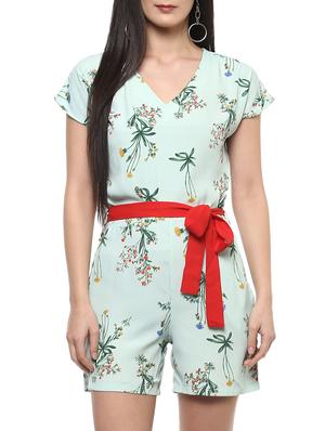 botanical print belted romper - 14710179 - Standard Image - 2