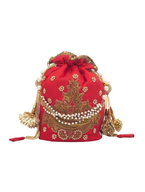 red silk regular potli - 14712417 - Very Small Image - 1