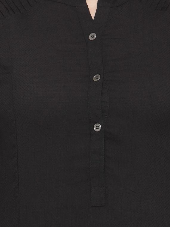 black cotton kurta palazzo set - 14712614 - Zoom Image - 4