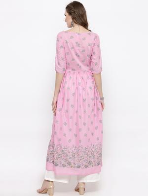 pink cotton kurta palazzo set - 14712654 - Standard Image - 3