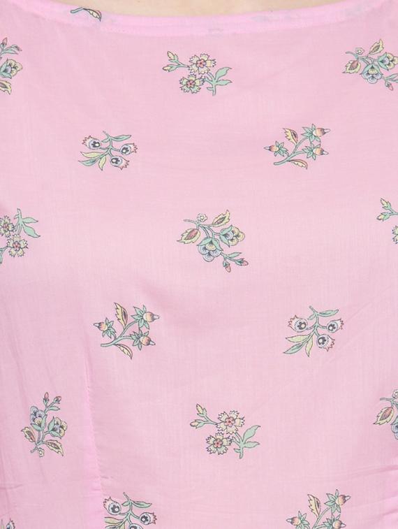 pink cotton kurta palazzo set - 14712654 - Zoom Image - 4