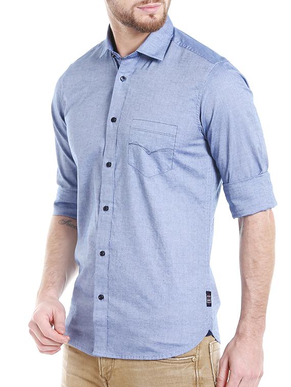 blue cotton casual shirt - 14714296 - Zoom Image - 2