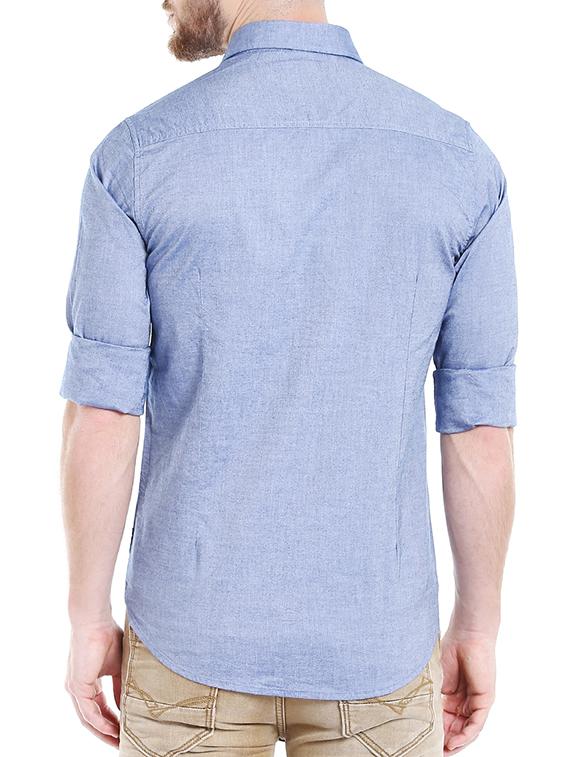 blue cotton casual shirt - 14714296 - Zoom Image - 3