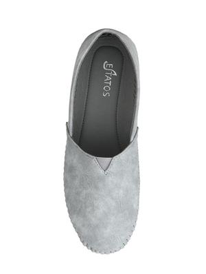 grey leather espadrilles casual shoes - 14714834 - Standard Image - 3