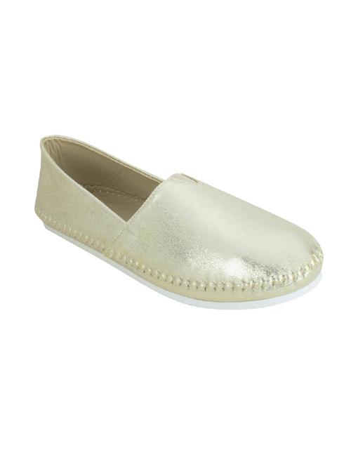 gold leather espadrilles casual shoes - 14714835 - Standard Image - 1