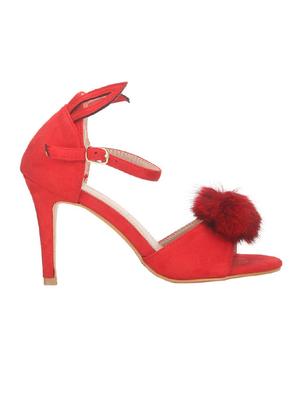 red suede ankle strap sandals - 14714909 - Standard Image - 2
