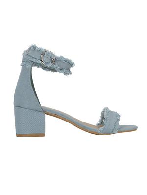 blue denim ankle strap sandals - 14714917 - Standard Image - 2