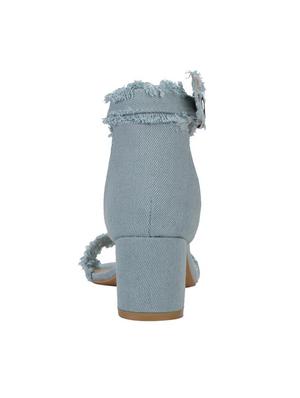blue denim ankle strap sandals - 14714917 - Standard Image - 3